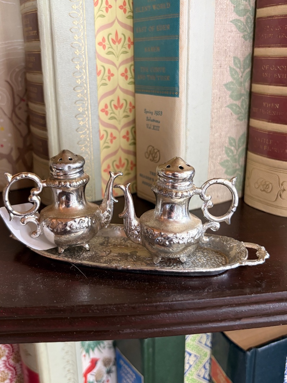 Silver-Plated Decorative Salt and Pepper Shaker Set